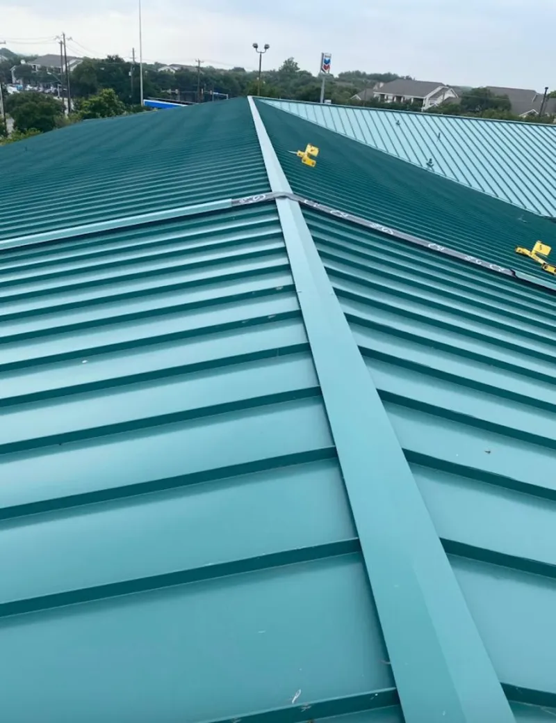 Green commercial metal roof ridge and valley for Metal Roof Repair in East Stroudsburg